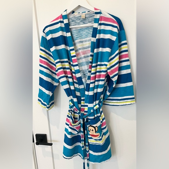 Vintage Y2K Paul Frank Women’s Striped Lightweight Robe Sleepwear Size L/XL - Picture 3 of 11